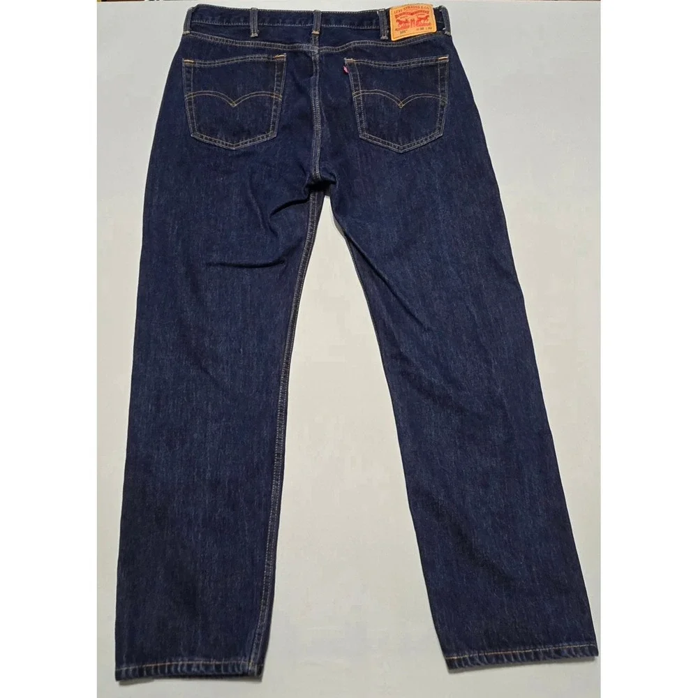 Levi's 505 Jeans‎ Mens 38x32 Dark Wash Straight Leg Regular Fit Denim